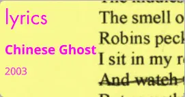 lyrics Chinese Ghost 2003