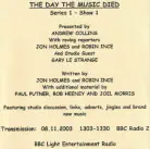 The Day The Music Died: Series 1 Show 1