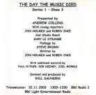 The Day The Music Died: Series 1 Show 3