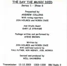 The Day The Music Died: Series 1 Show 6