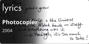 lyrics Photocopier 2004