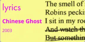 lyrics Chinese Ghost 2003
