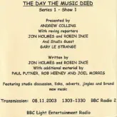 The Day The Music Died: Series 1 Show 1