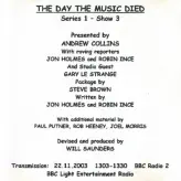 The Day The Music Died: Series 1 Show 3
