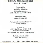 The Day The Music Died: Series 1 Show 7