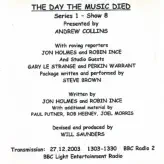 The Day The Music Died: Series 1 Show 8