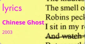 lyrics Chinese Ghost 2003