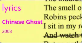 lyrics Chinese Ghost 2003