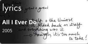 lyrics All I Ever Do 2005