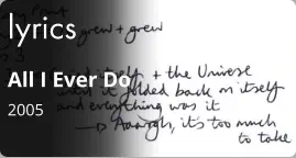 lyrics All I Ever Do 2005