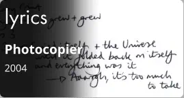 lyrics Photocopier 2004